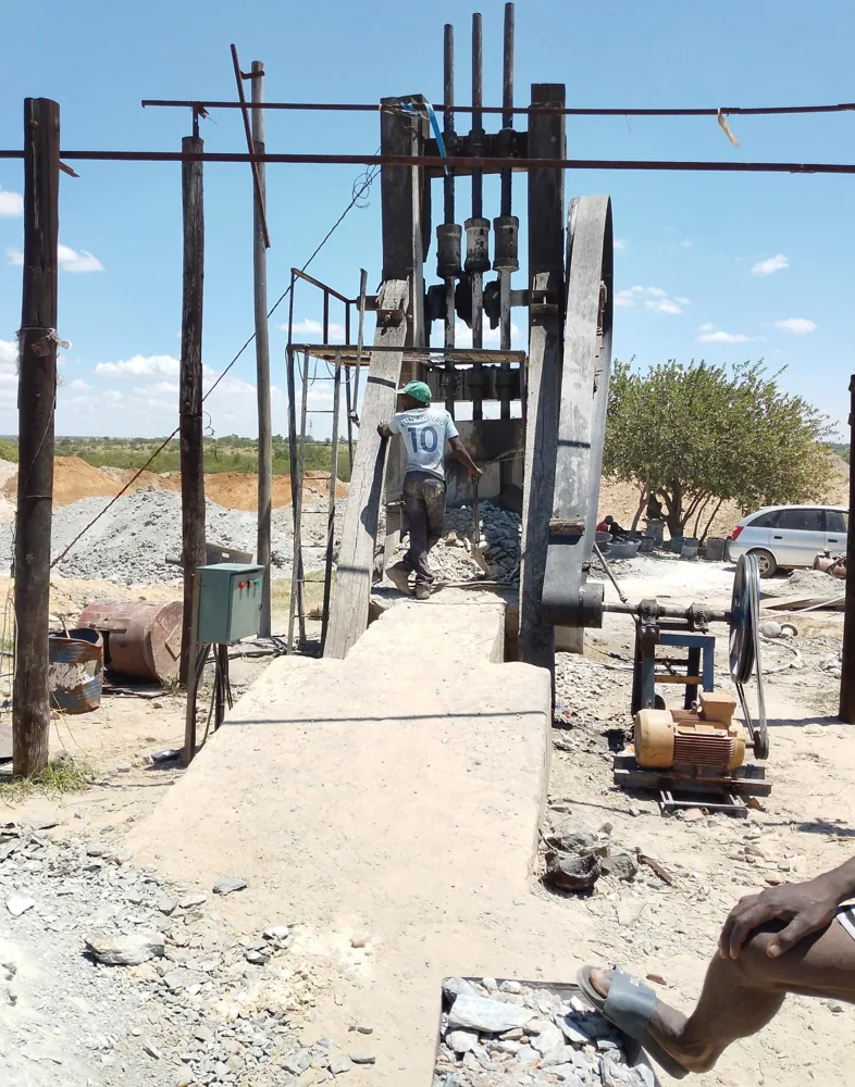 Stamp mill structure pictured in the TK gold milling business archive